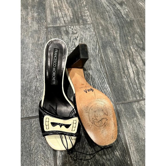 GENTLY USED FRANCESCO MORICHETTI KITTEN HEELS- 38 - Picture 3 of 4